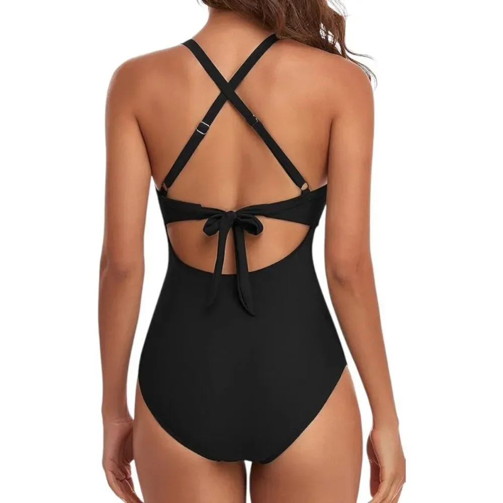 Eomenie One Piece Cutout High Waist Swim Suit Size XS